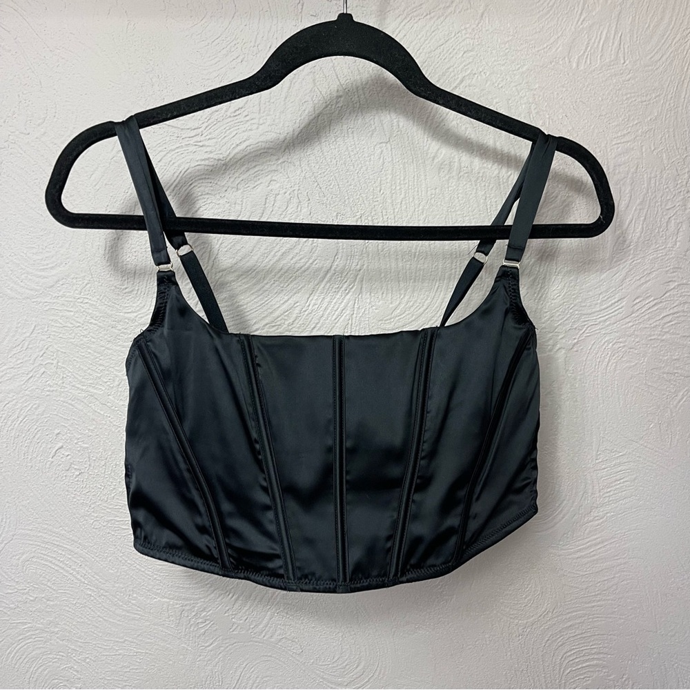 Black Satin Corset Top